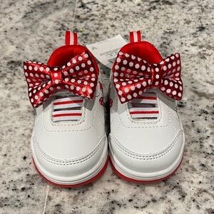 Disney White and Red Polka Dot Bow Sneakers